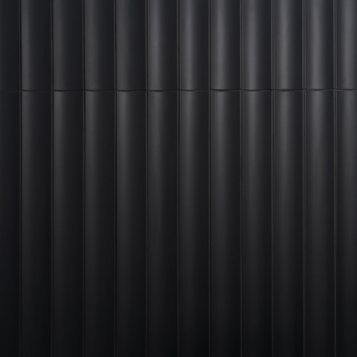 Roller Black Fluted Column 4x36 Matte Ceramic Tile - Handmade in Italy
