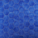 Cavallo Poseidon Blue 7" Hexagon Glossy Porcelain Tile - Lux Tile