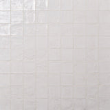 Navari White 5x5 Textured Glossy Ceramic Tile by Lux Tile