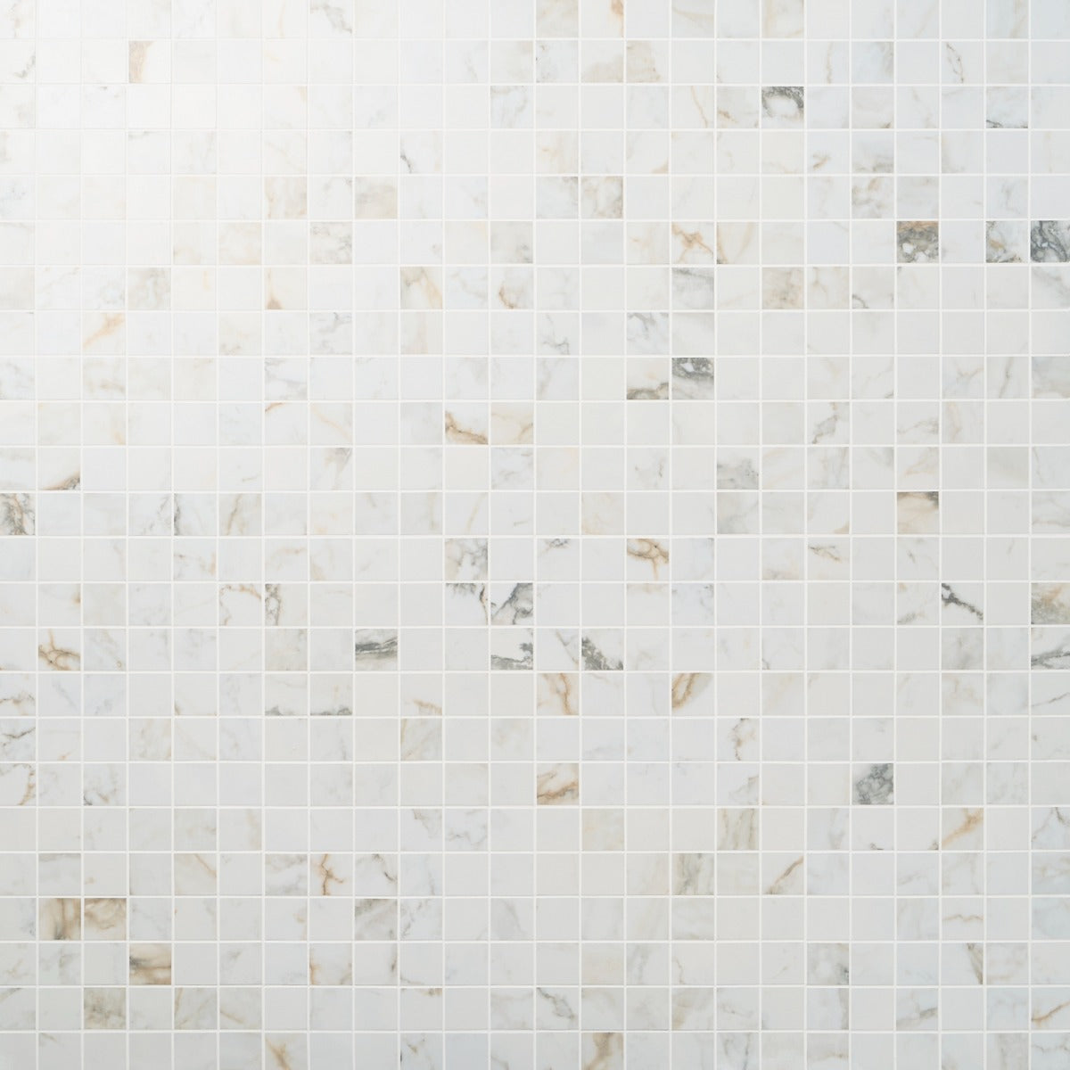 Tilebar Calacatta Macchia White Gold 2x2 Matte Porcelain Mosaic Tile