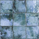 Angela Harris Dunmore Blue 8x8 Polished Ceramic Wall Tile