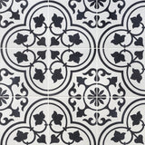 Cascais Black & White Ornate 9x9 Matte Porcelain Tile by Lux Tile