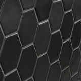 Meadowmere Black 3" Hexagon Matte Ceramic Tile - Lux Tile