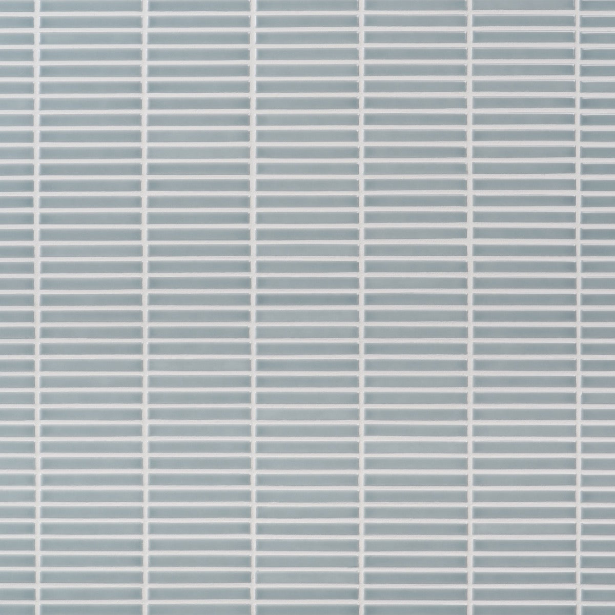 Kai Sky Blue 1x4" Tri-Stacked Glossy Porcelain Mosaic Tile