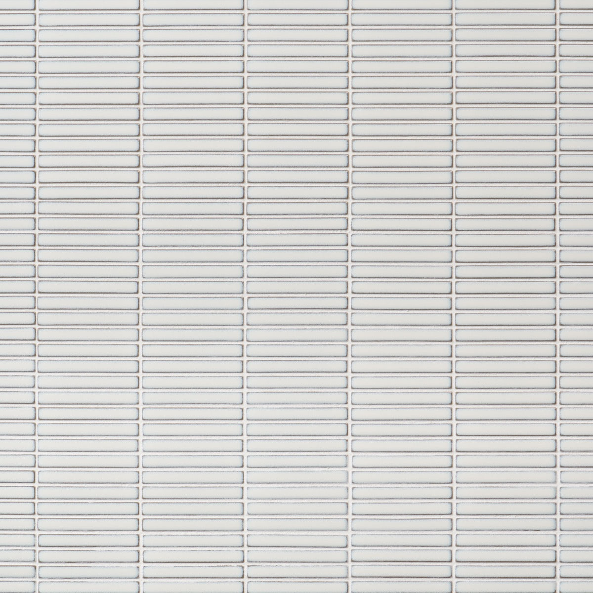 Kai Snow White 1x4" Tri-Stacked Glossy Porcelain Mosaic Tile