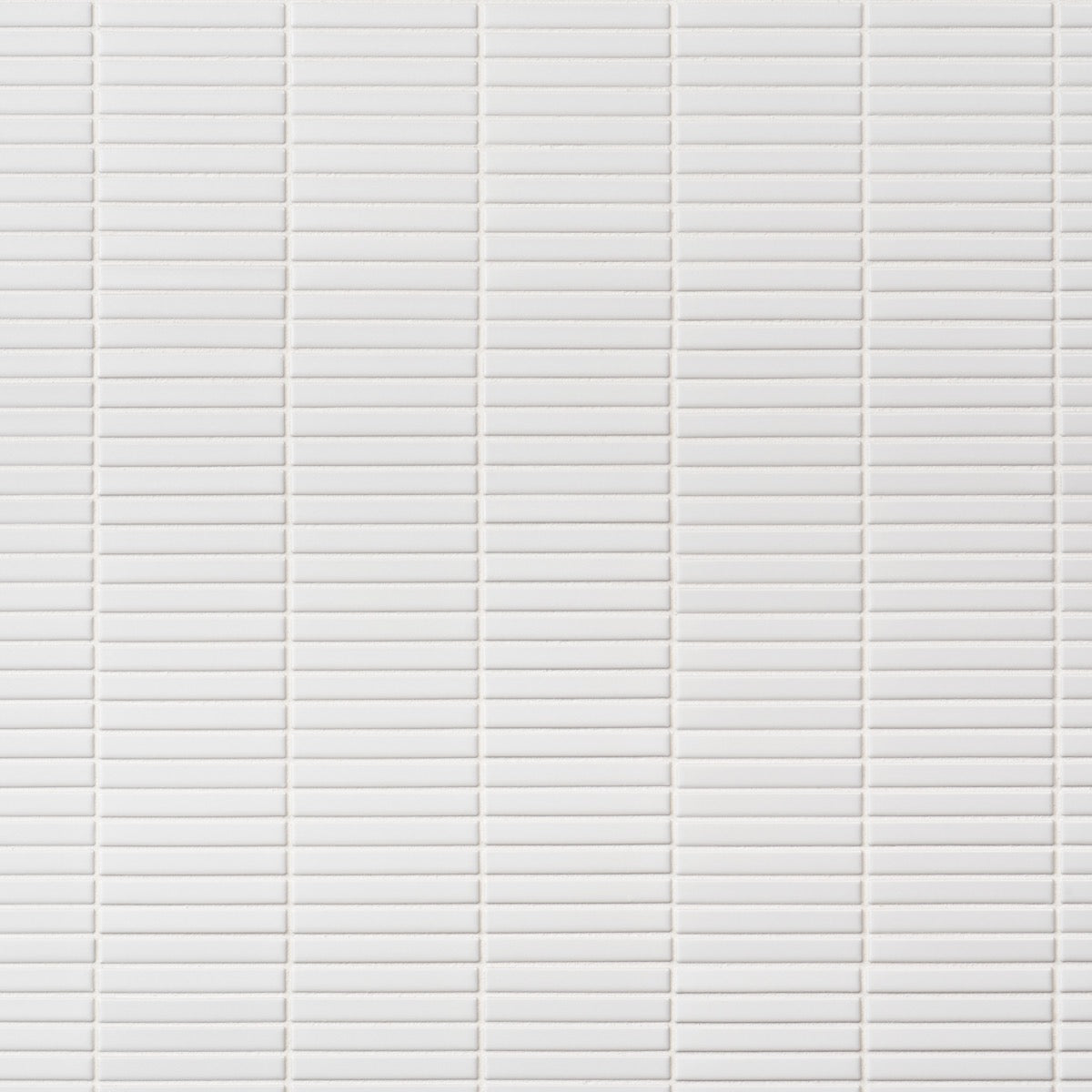 Kai White Matte Porcelain Mosaic Tile - 1x4" Tri-Stacked Design