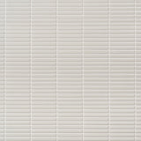 Kai White Glossy Porcelain Mosaic Tile - 1x4" Tri-Stacked Design