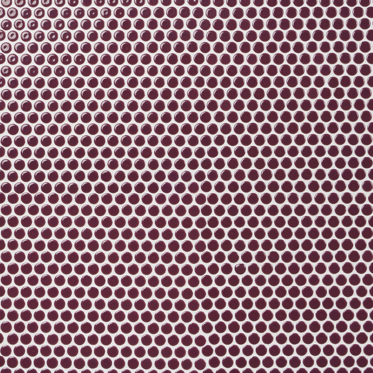 Tilebar Eden Summer Plum Penny Round Polished Porcelain Mosaic Tile