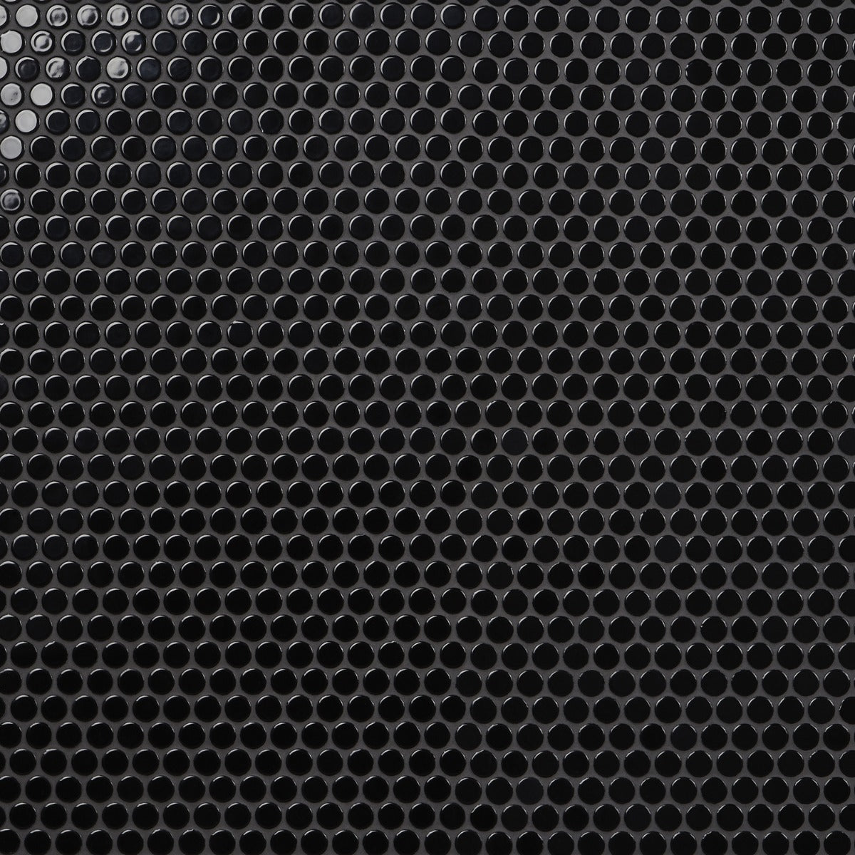 Eden Black Penny Round Polished Porcelain Mosaic Tile - Lux Tile