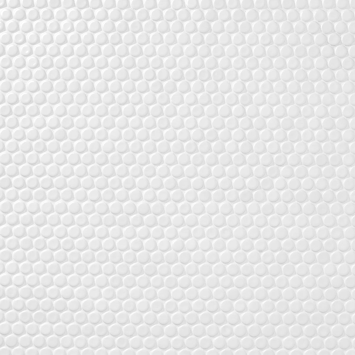 Eden White Penny Round Polished Porcelain Mosaic Tile