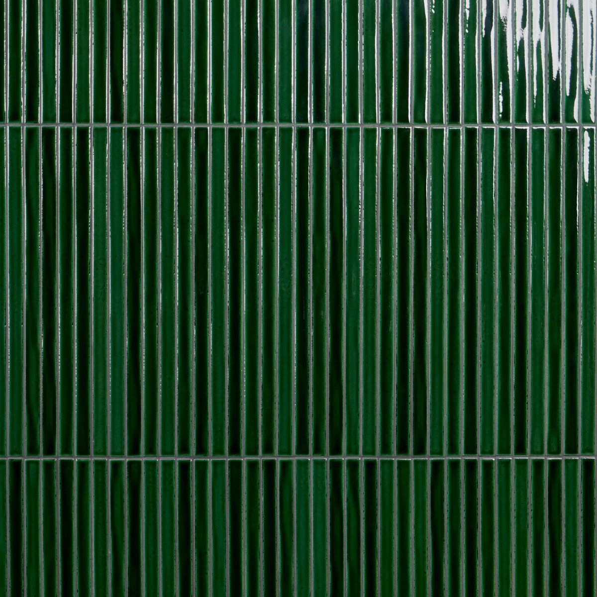 Kanbina Jungle Green 5x18 Crackled Glossy Ceramic Mosaic Tile