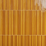 Kanbina Mustard Yellow 5x18 Crackled Glossy Ceramic Mosaic Tile