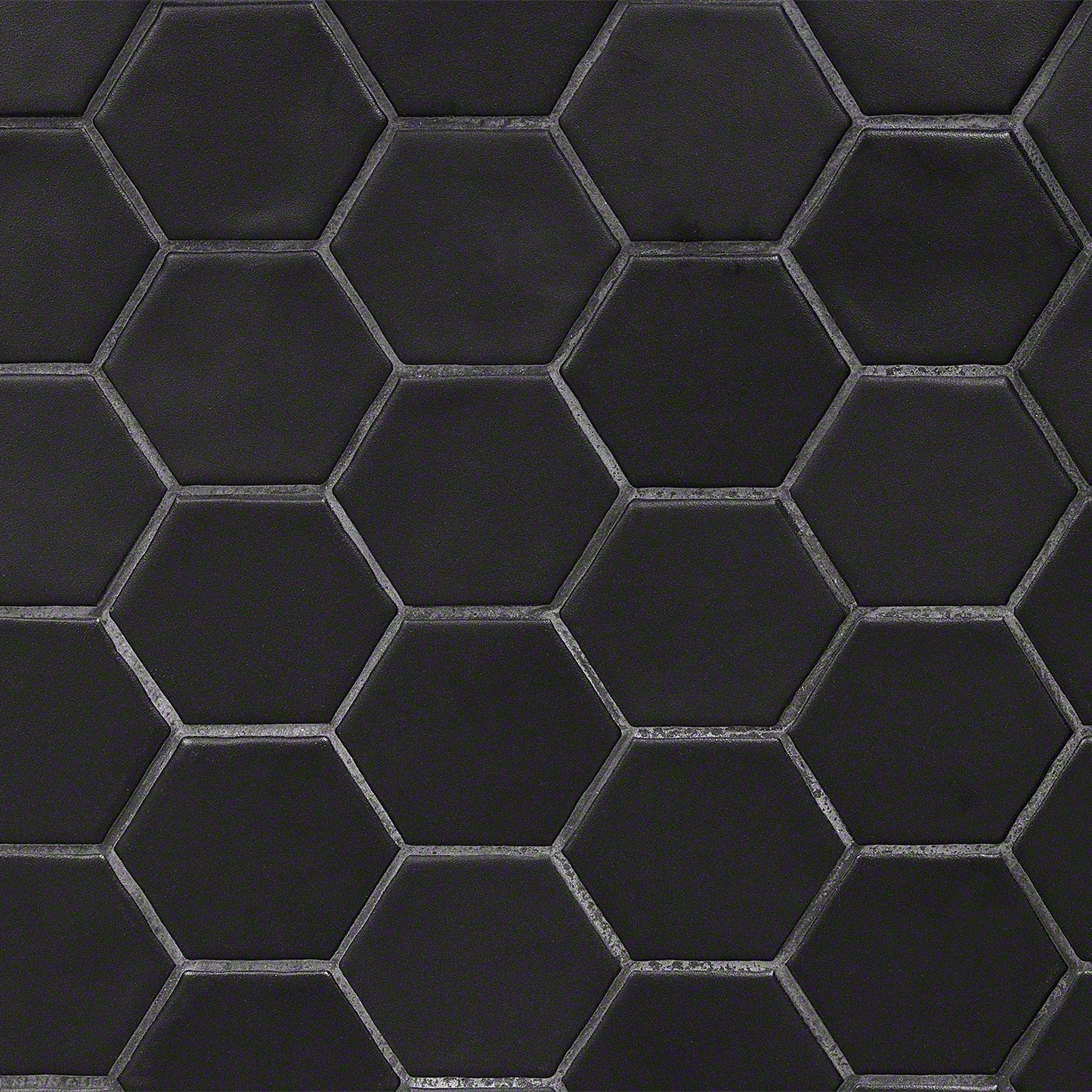 Meadowmere Black 3" Hexagon Matte Ceramic Tile - Lux Tile
