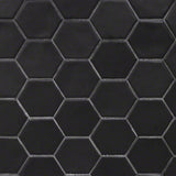 Meadowmere Black 3" Hexagon Matte Ceramic Tile - Lux Tile