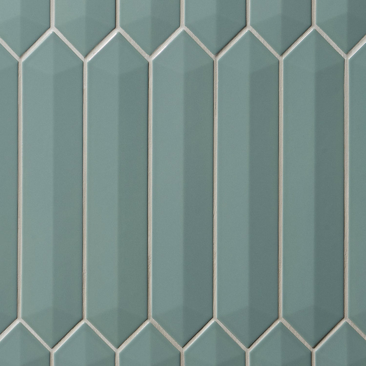 Kent Jade Green 3D Picket Polished Ceramic Wall Tile - Lux Tile