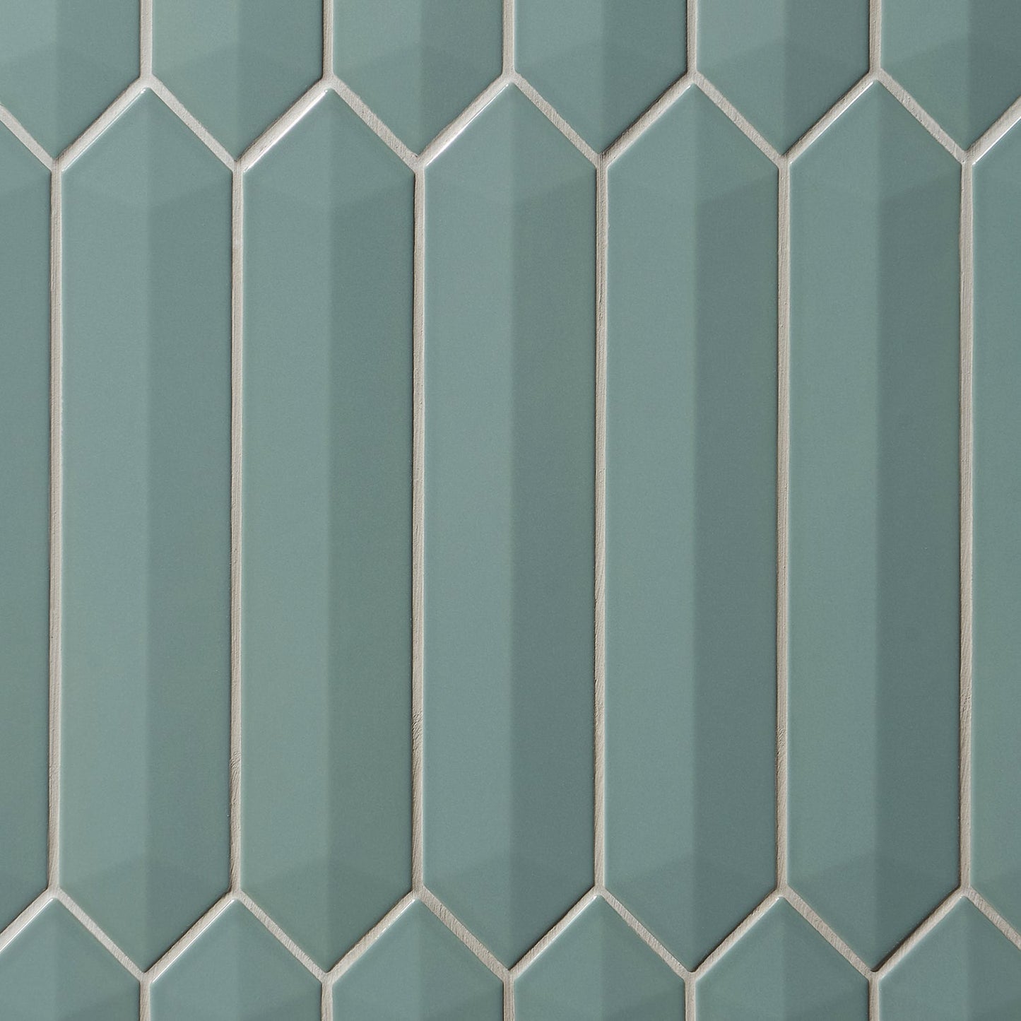 Kent Jade Green 3D Picket Polished Ceramic Wall Tile - Lux Tile