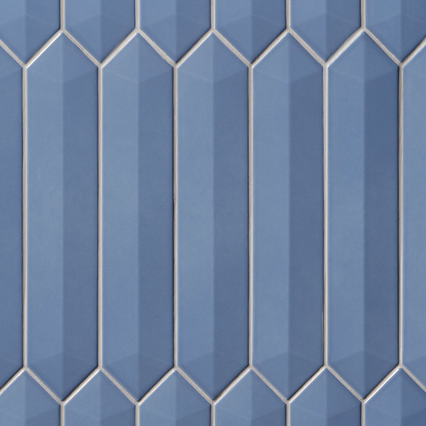 Kent Marine Blue 3D Picket Polished Ceramic Wall Tile - Lux Tile