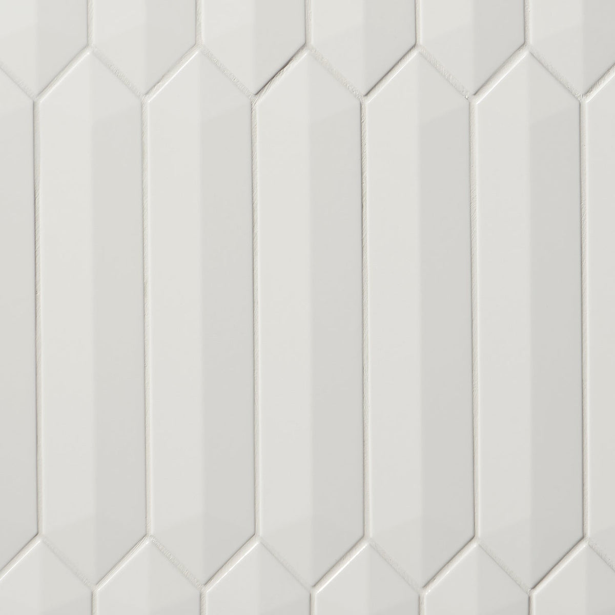 Kent White 3D Picket Polished Ceramic Wall Tile - 2x13