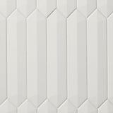 Kent White 3D Picket Polished Ceramic Wall Tile - 2x13