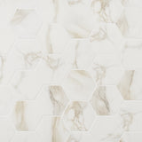 Amalfi Calacatta White 6" Hexagon Matte Porcelain Tile - Lux Tile