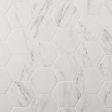 Amalfi Statuario White 6" Hexagon Polished Porcelain Tile - Lux Tile