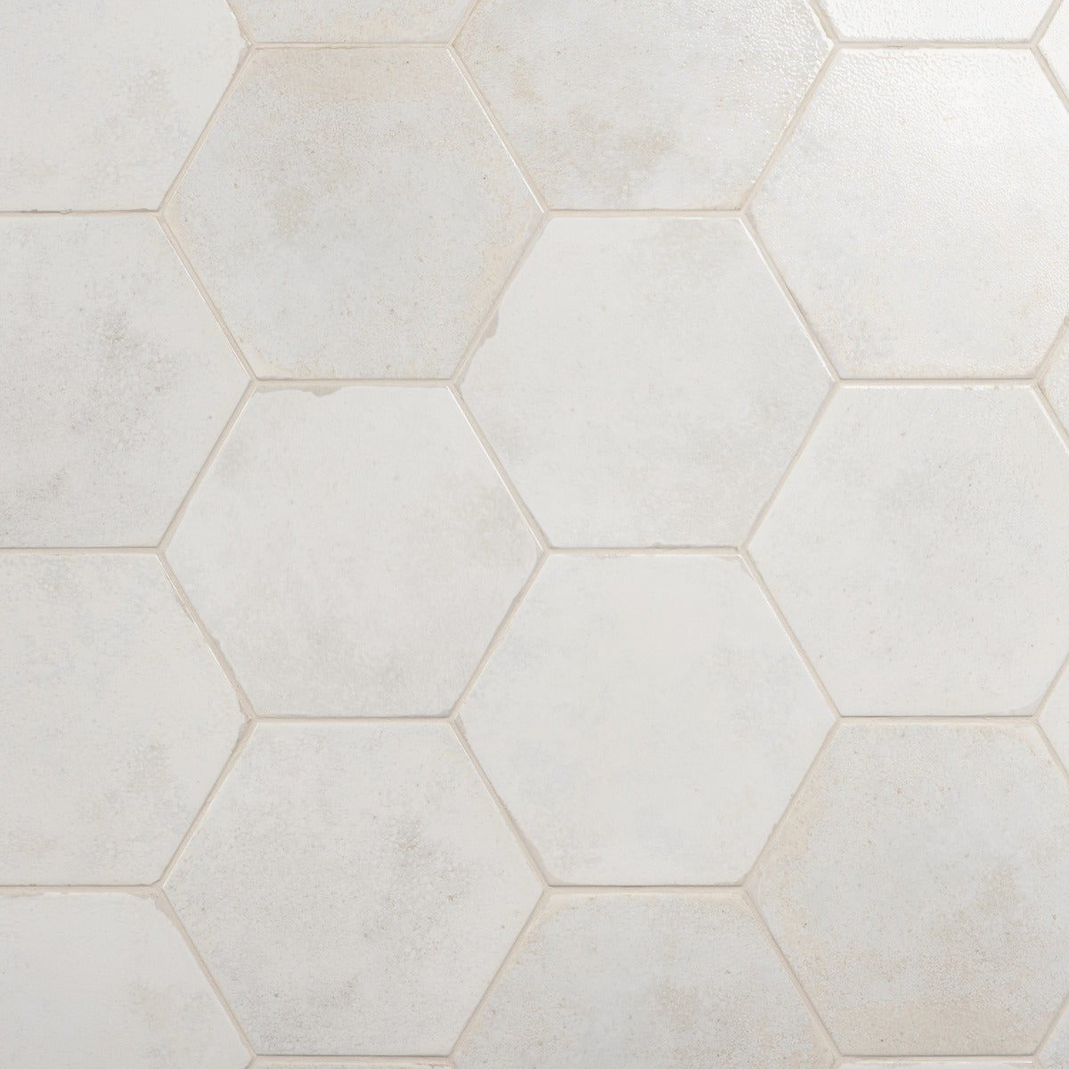 Kalay White 9" Hexagon Polished Porcelain Tile - Lux Tile