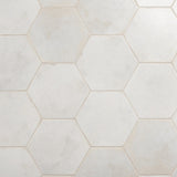 Kalay White 9" Hexagon Polished Porcelain Tile - Lux Tile