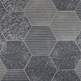Texstone Deco Antracita Dark Gray 9" Hexagon Matte Porcelain Tile