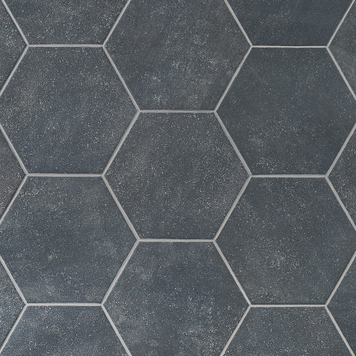 Texstone Antracita Dark Gray 9" Hexagon Matte Porcelain Tile