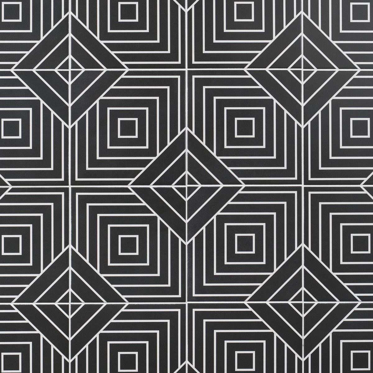B2W Black & White Matte Porcelain Tile 8x8 - Lux Tile