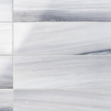 Everest Blue 8x24 Polished Ceramic Tile - Luxurious Marble Look