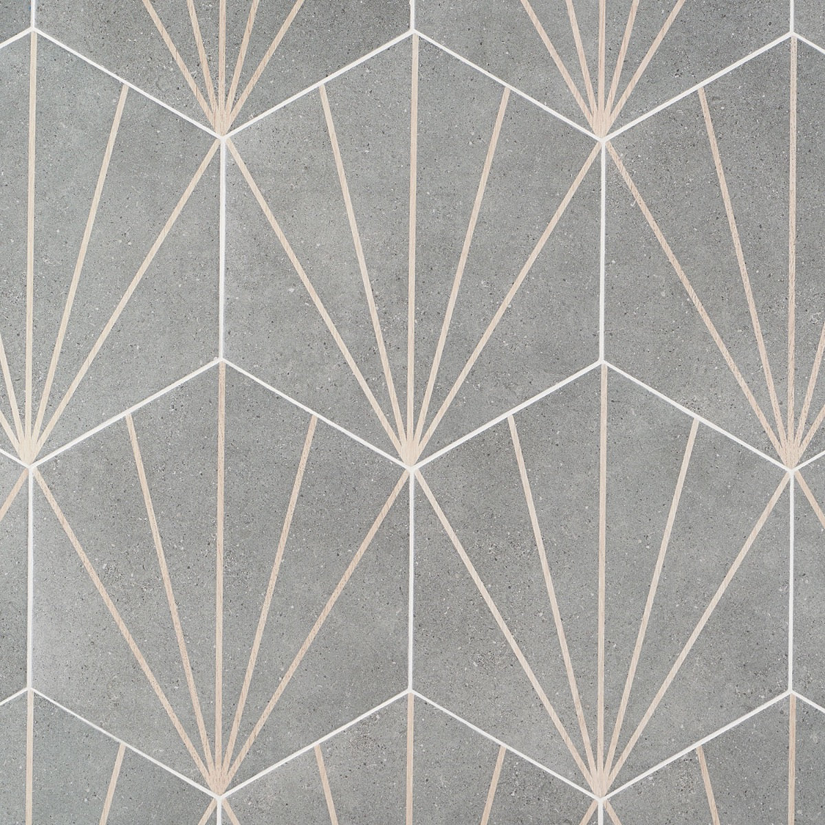 Lux Tile Pergola Beams Graphite Gray 12.5" Hexagon Matte Porcelain Tile