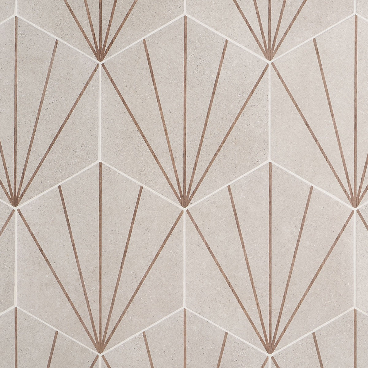 Lux Tile Pergola Beams Taupe 12.5" Hexagon Matte Porcelain Tile