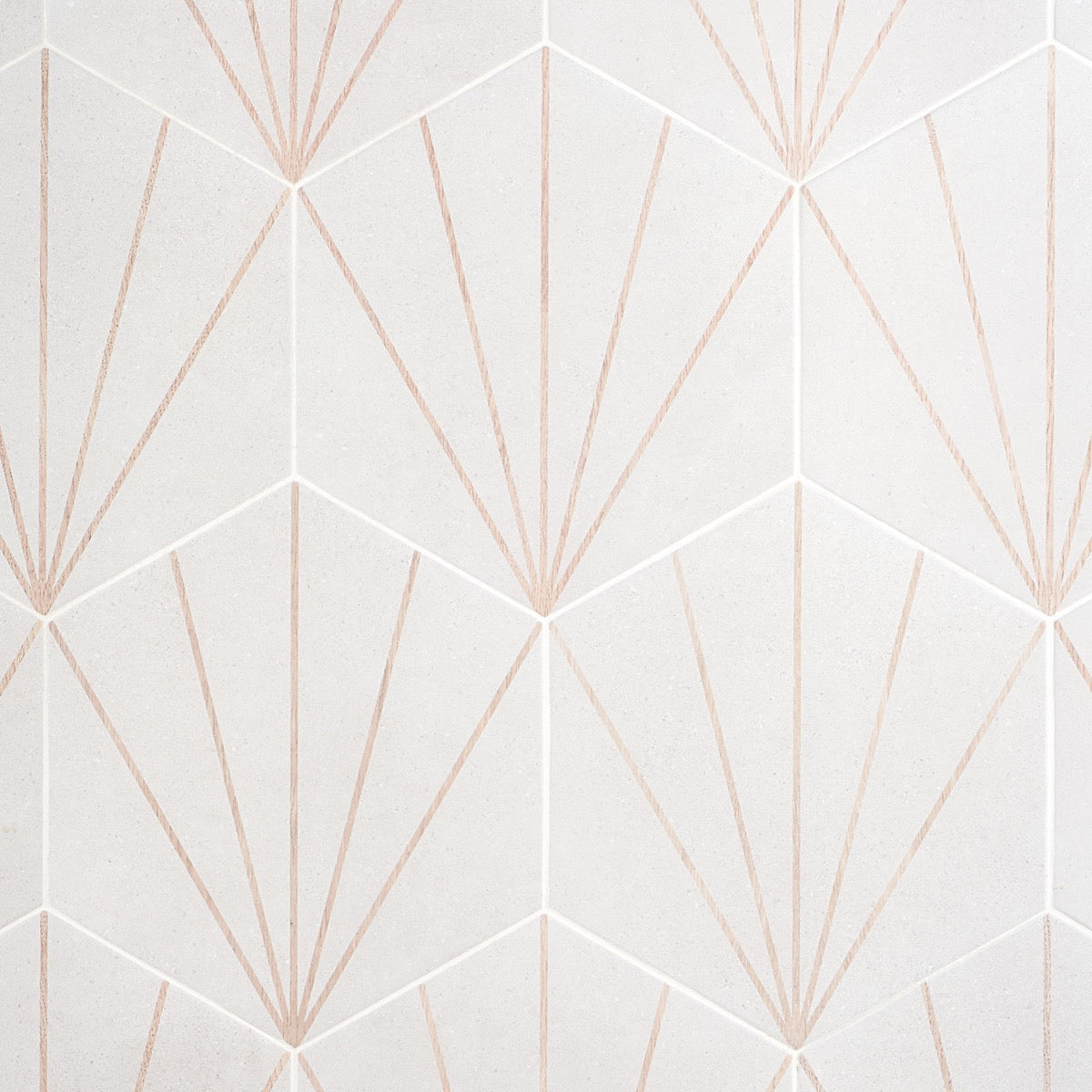 Lux Tile Pergola Beams White 12.5" Hexagon Matte Porcelain Tile
