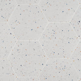 Six Hexagon Multi White Matte Porcelain Tile - 12.5" Terrazzo Look