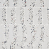 Kobe Fin Ice White Terrazzo Look Matte Porcelain Mosaic Tile