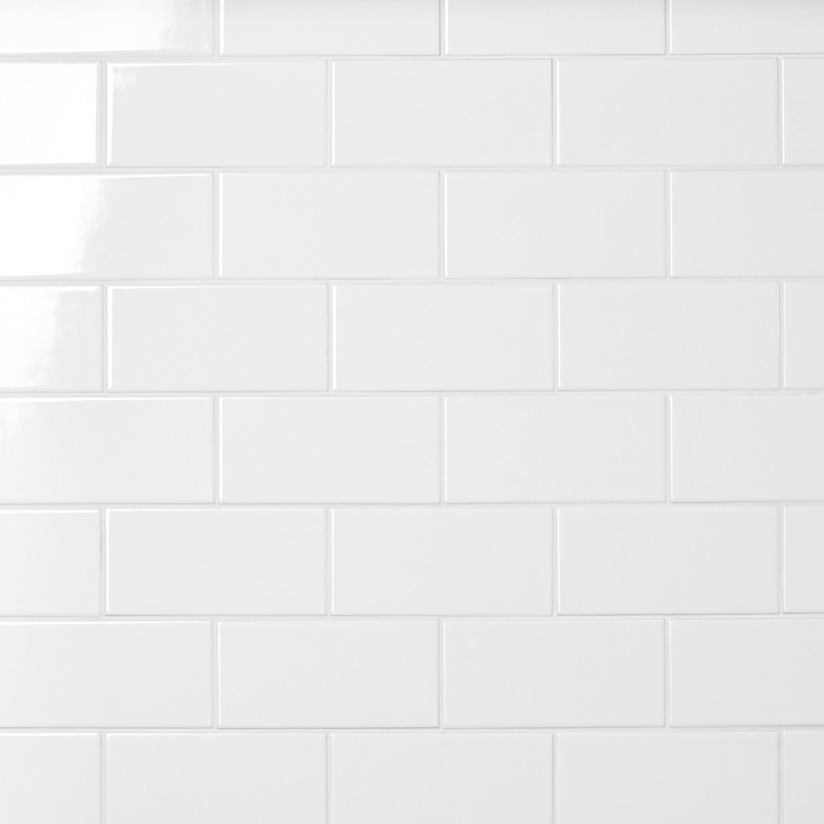 Basic White 3x6 Polished Ceramic Subway Wall Tile