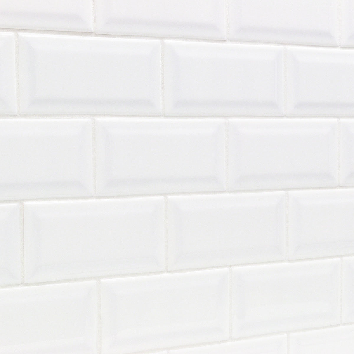 Tilebar Basic White 3x6 Beveled Polished Ceramic Subway Wall Tile