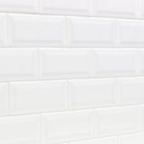 Tilebar Basic White 3x6 Beveled Polished Ceramic Subway Wall Tile