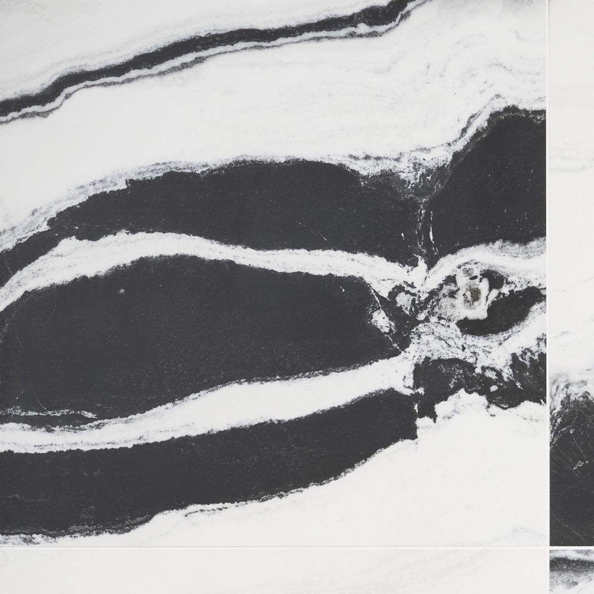 Drama Waves Black & White 24x24 Matte Porcelain Tile by Lux Tile