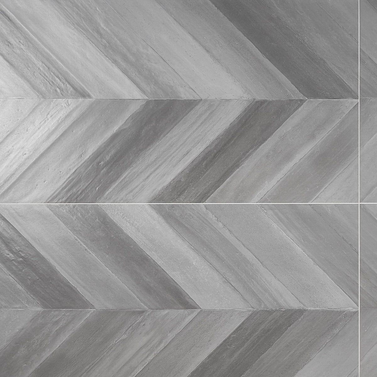 Sculpt Gray Chevron 24x48 Natural Porcelain Tile