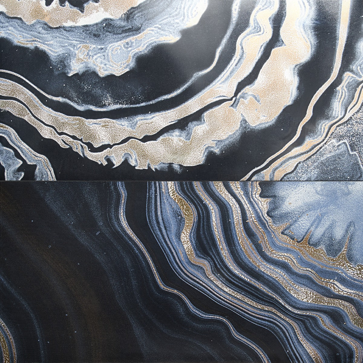 Tilebar Agate Art Night Black 24x48 Polished Porcelain Tile