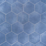 HexArt Azul Blue 8" Hexagon Matte Porcelain Tile - Lux Tile