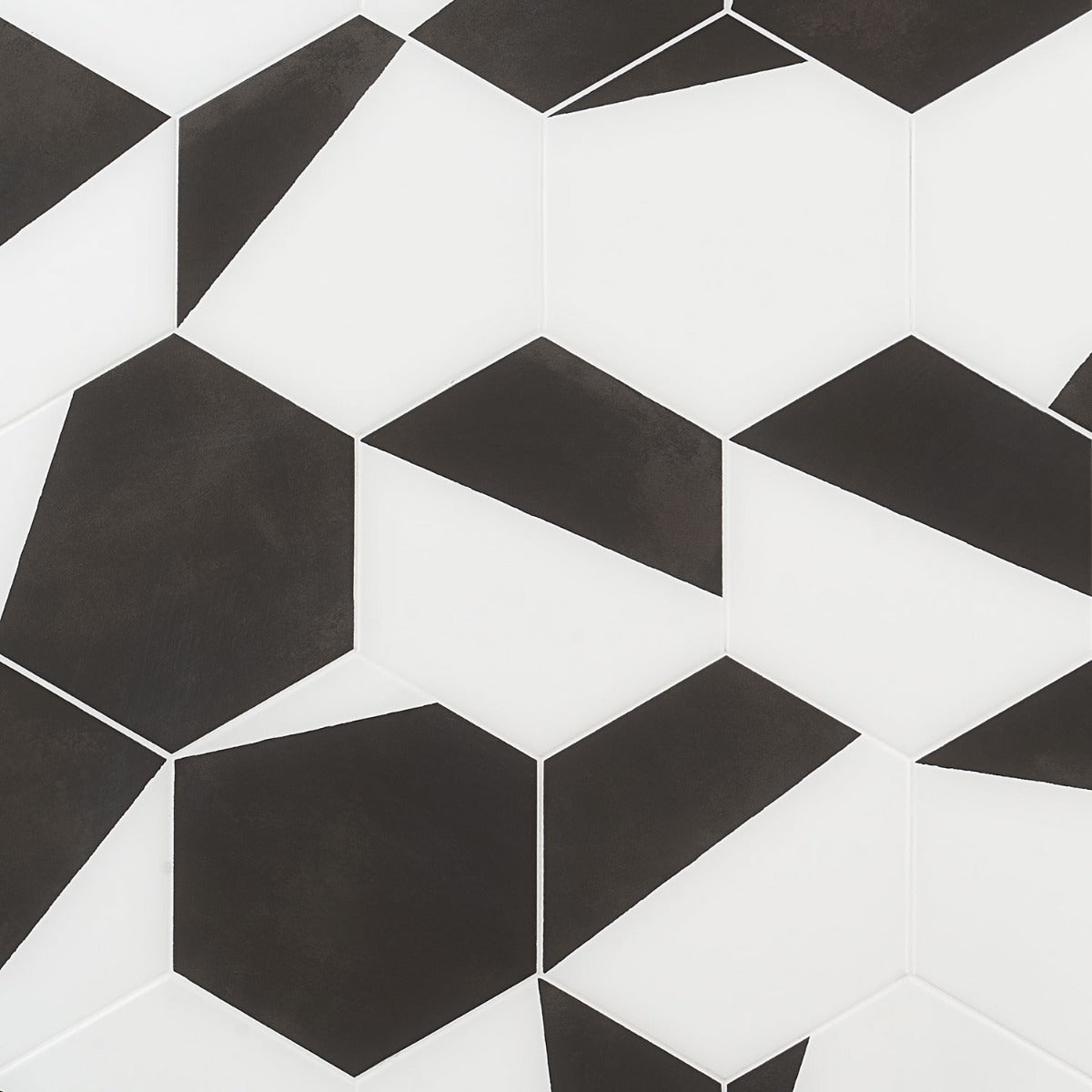 HexArt Pop Nero 8" Hexagon Matte Porcelain Tile - Lux Tile