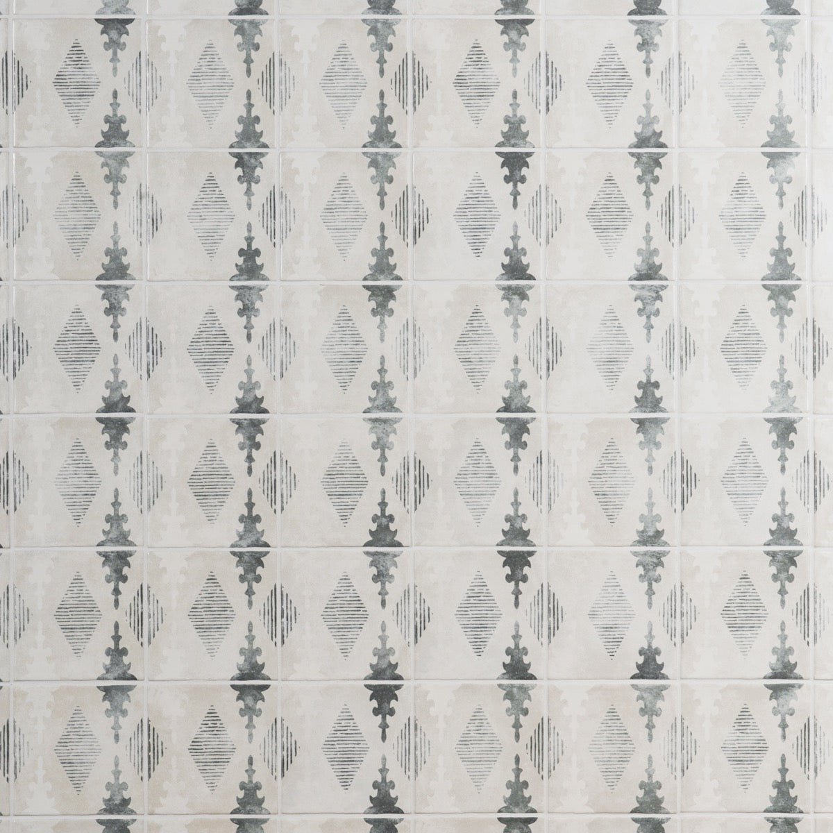 Talia Aztec Blue Gray 5x5 Matte Ceramic Tile by Paula Purroy