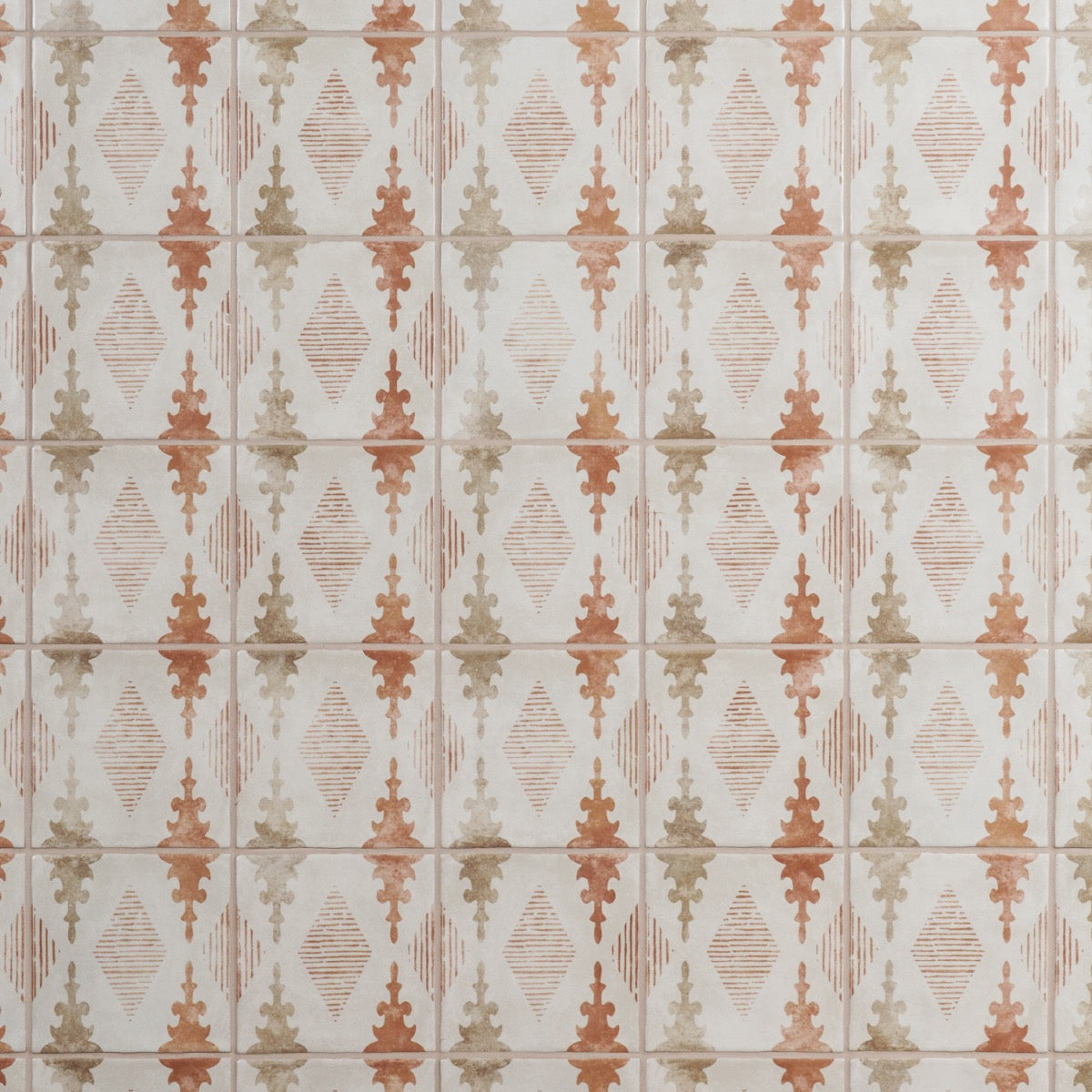 Paula Purroy Talia Aztec Terracotta 5x5 Matte Ceramic Tile