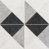 Art Geo Deco Charcoal Black Matte Porcelain Tile by Elizabeth Sutton - 8x8