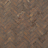 Lux Tile Portrait Copper Herringbone Matte Porcelain Mosaic Tile