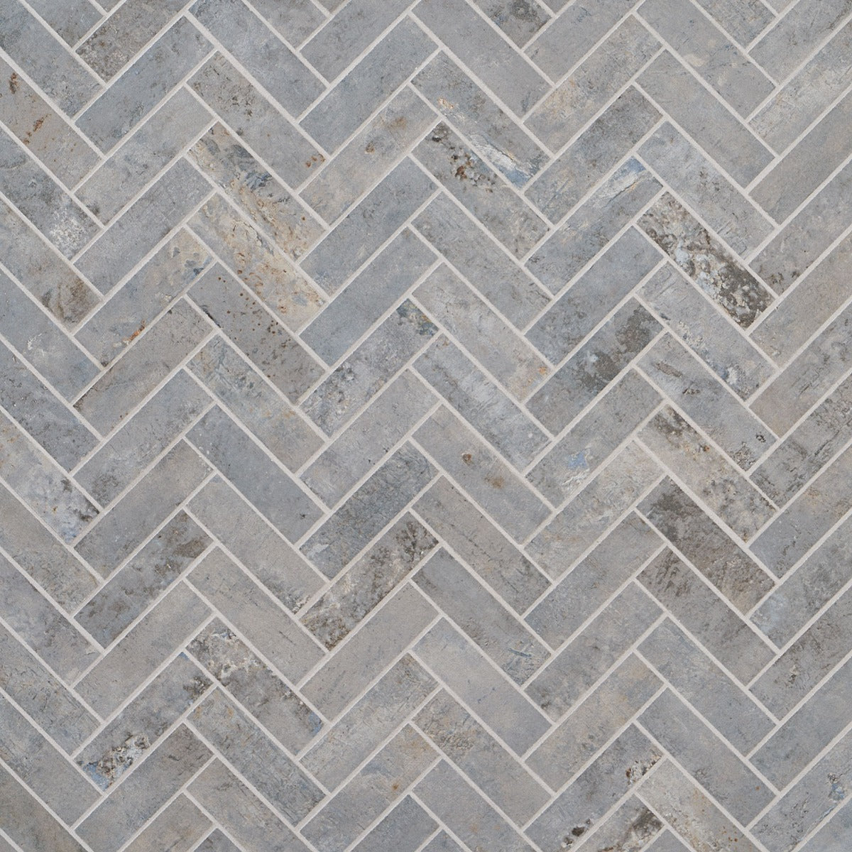 Portrait Ocean Blue 1x4 Herringbone Matte Porcelain Mosaic Tile by Lux Tile