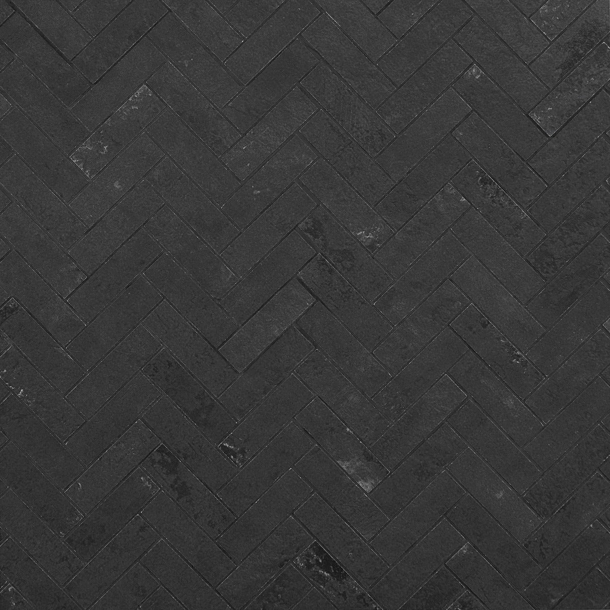 Lux Tile Portrait Black Herringbone Matte Porcelain Mosaic Tile